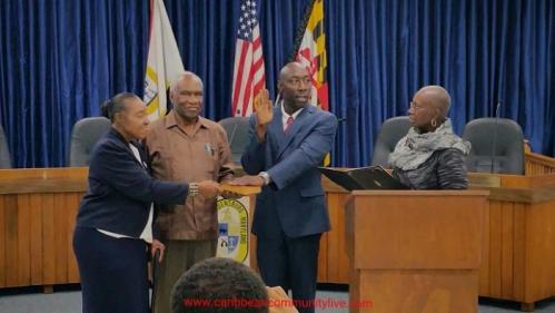 S. Donnie Bridgeman being sworn in as Council Member of Bladensburg Maryland 